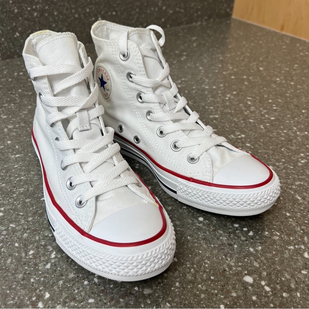 Plain White Converse All-star Chuck Taylor High Top Sneakers